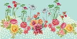 background with flowers tulip flower seamless design textile card garden 