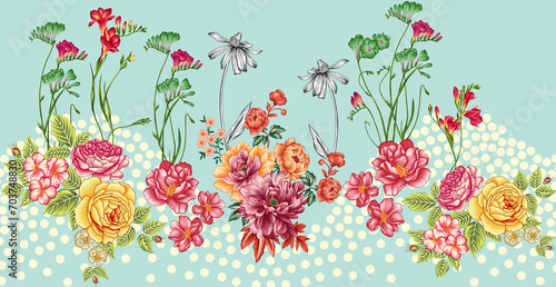 Wallpaper Mural background with flowers tulip flower seamless design textile card garden  Torontodigital.ca