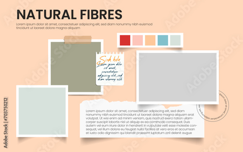 Natural fibres textile theme mood board