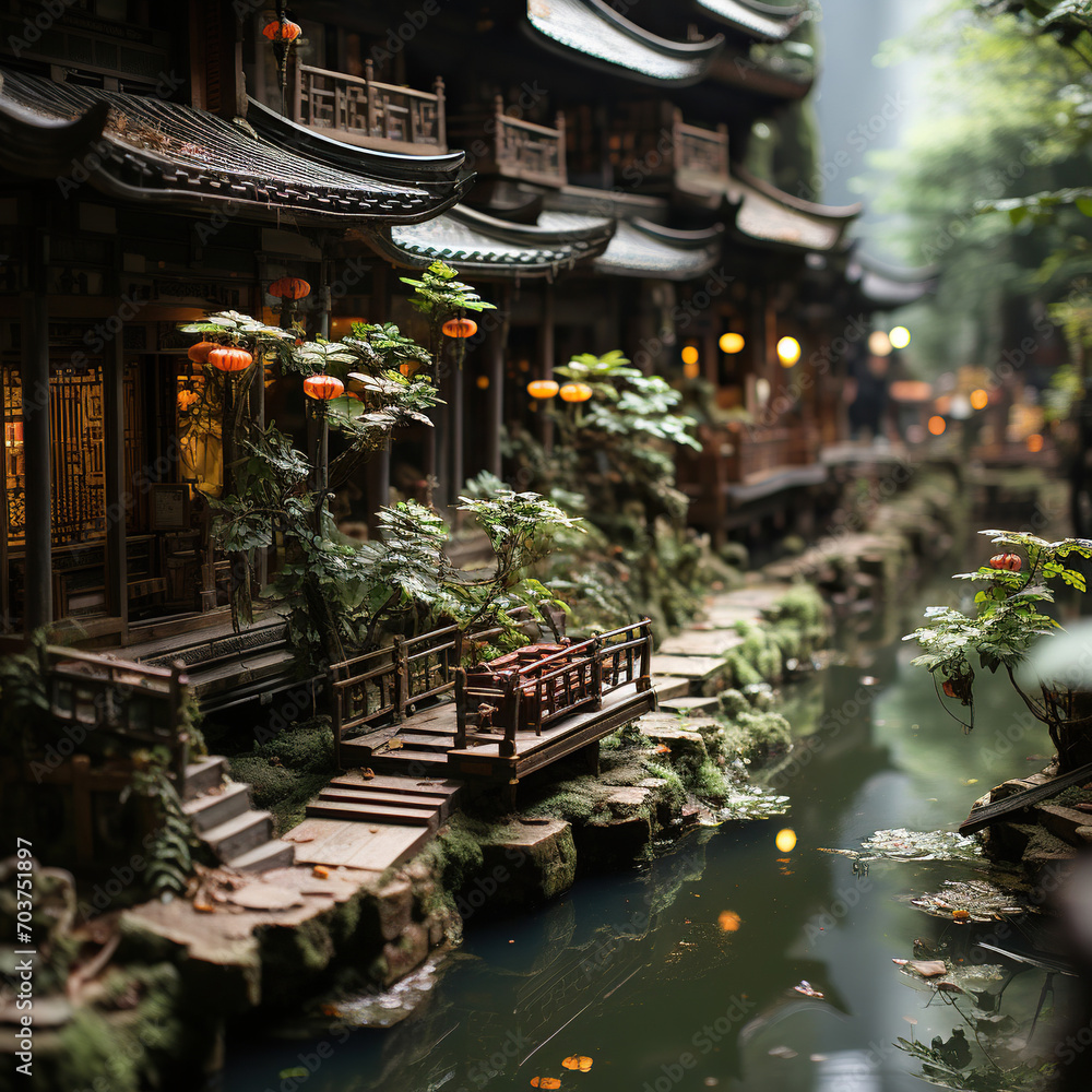 Tranquil Harmony: A Glimpse of an Enchanting Asian Garden