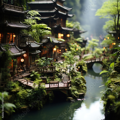 Tranquil Harmony: A Glimpse of an Enchanting Asian Garden