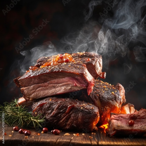 Super juicy red meat smoked beef