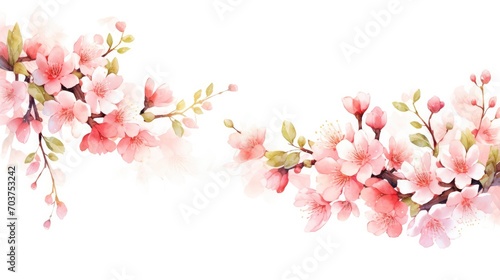 decoration Spring flower Watercolor cherry background