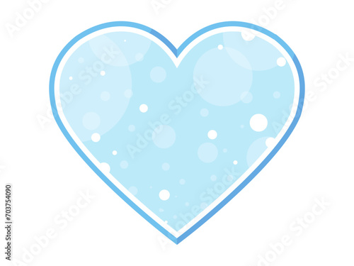 水色のキラキラかわいい二重ハートフレーム