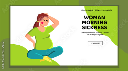 nausea woman morning sickness vector. pain asian, stomach hand, bathroom japanese nausea woman morning sickness web flat cartoon illustration