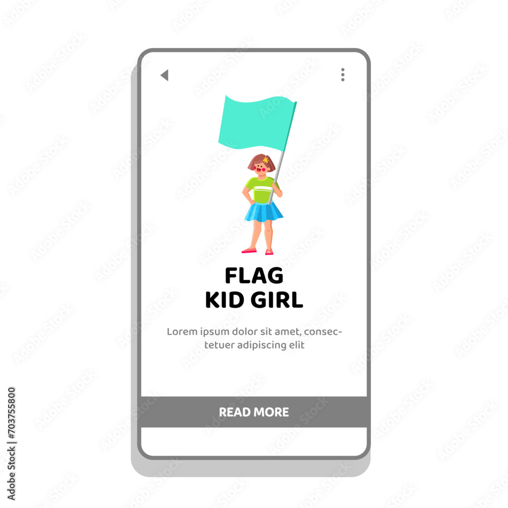 happy flag kid girl vector. boy country, little school, cute turkish happy flag kid girl web flat cartoon illustration