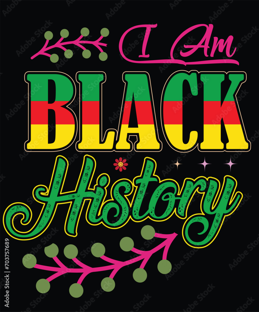Fototapeta premium BLACK HISTORY MONTH GROOVY AND TYPOGRAPHY DESIGN