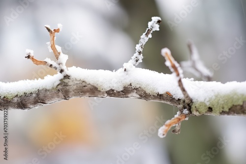 close-up of frost on a branch