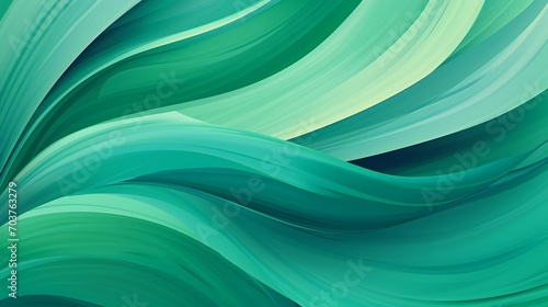 Abstract wavy dynamic green leaves, each curve a brushstroke in the natural masterpiece of a tropical paradise