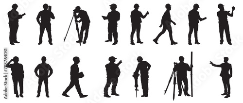Construction Workers Silhouette vector photo