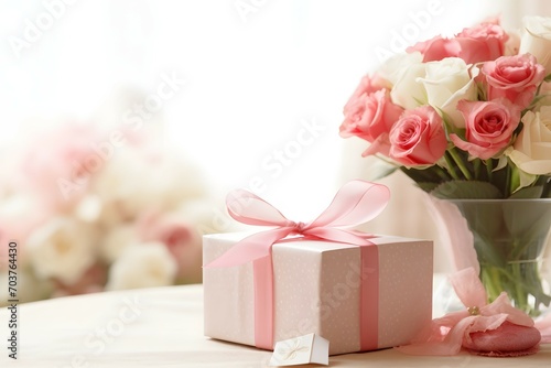 elegant-pink-gift-and-rose-bouquet © JD