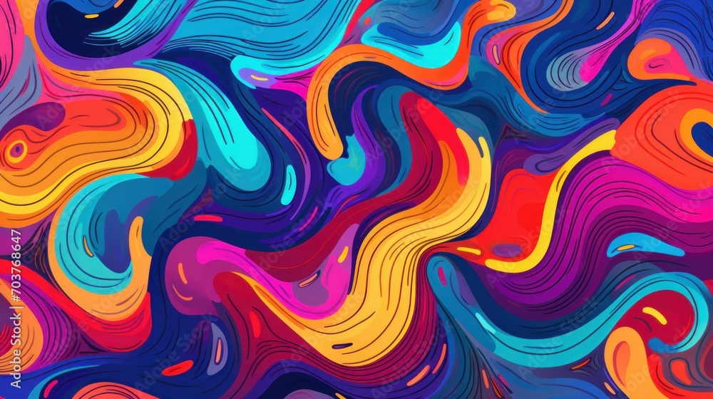 Vibrant Abstract Colorful Waves Background. Dynamic and vivid abstract background with flowing colorful waves, suitable for creative design projects.