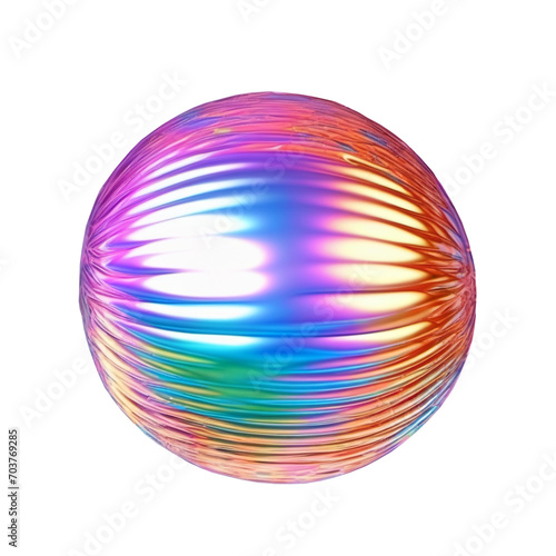 Holographic shapes  abstract liquid shape  purple  blue  white. 3d render of abstract metallic sphere isolated on white background with clipping path