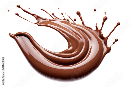 Splash and splash chocolate isolated on white background