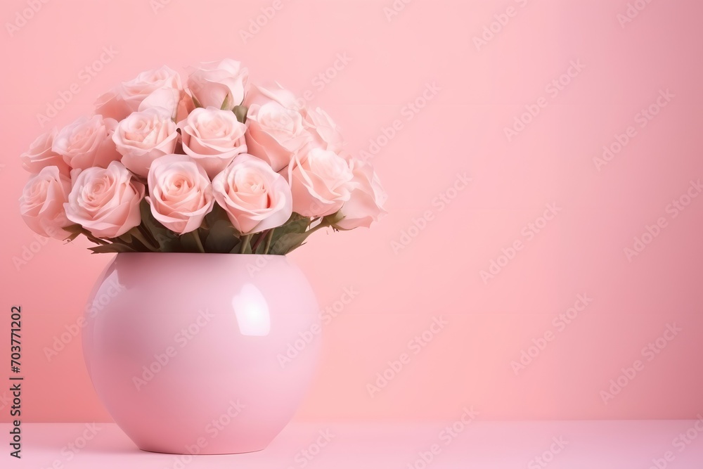 Elegance in Pink: Roses in a Vase