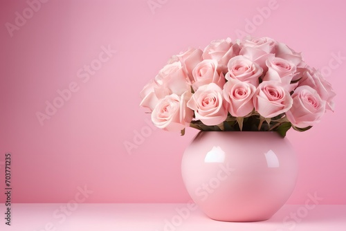 Elegance in Pink: Roses in a Vase