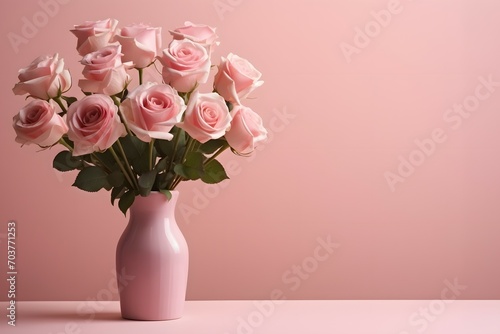 Elegance in Pink: Roses in a Vase
