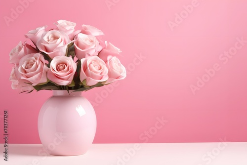 Elegance in Pink: Roses in a Vase
