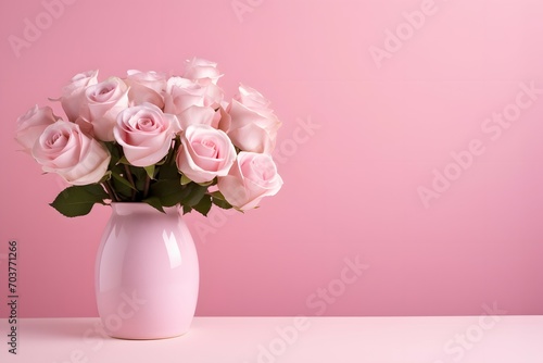 Elegance in Pink: Roses in a Vase