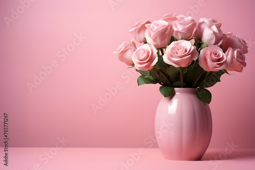 Elegance in Pink: Roses in a Vase