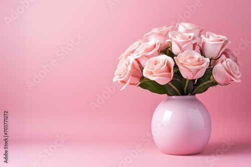 Elegance in Pink: Roses in a Vase