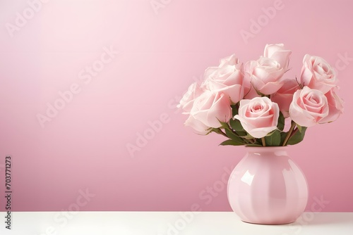Elegance in Pink: Roses in a Vase