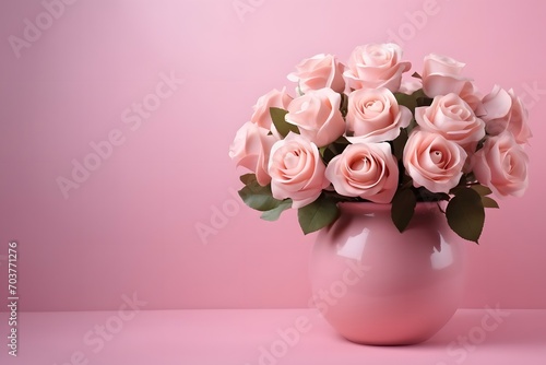 Elegance in Pink: Roses in a Vase
