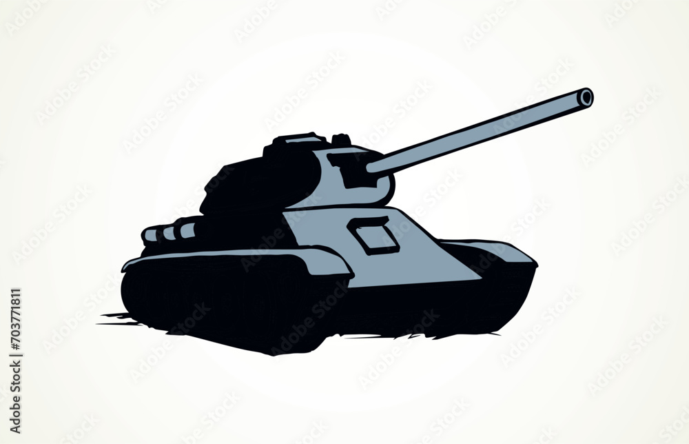 Fototapeta premium Tank. Vector drawing
