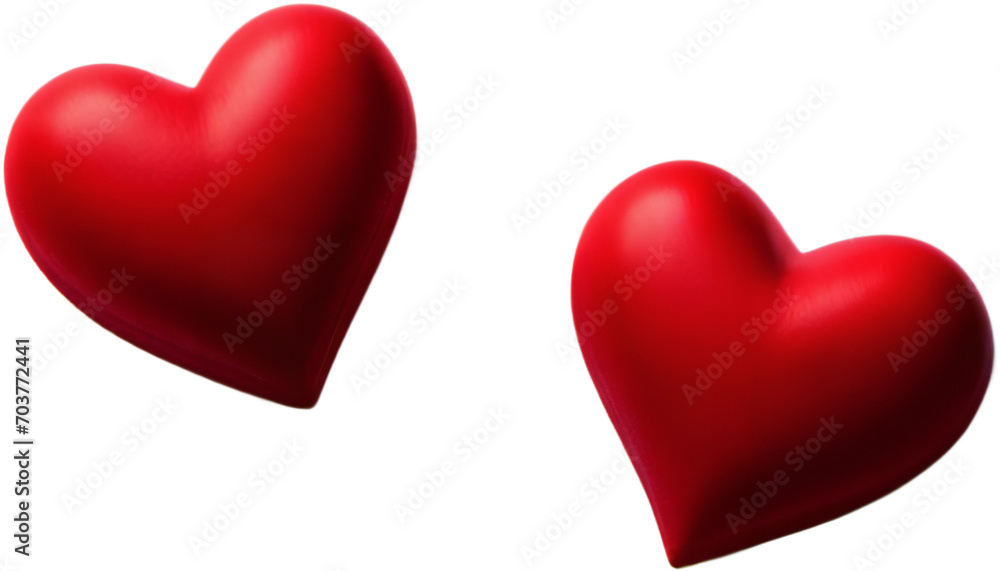 Valentinstags Herzen , Rote Herzen 3d animiert, Isoliert ohne Hintergrund . KI Generated