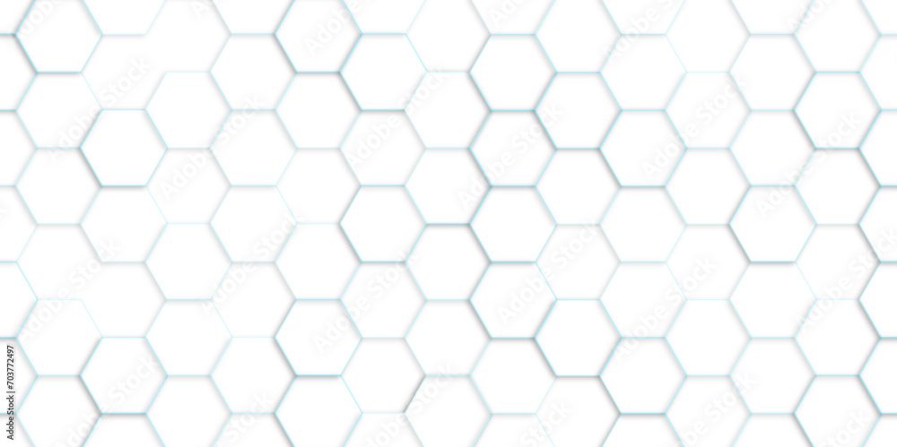 Background with white and blue hexagonal lines, Abstract 3d hexagonal background with shadow. Abstract hexagonal concept technology, banner and wallpaper background. Background with white and blue hexagonal lines, Abstract 3d hexagonal background with shadow. Abstract hexagonal concept technology, banner and wallpaper background.