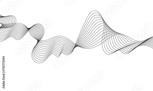 Abstract white and grey background with technology business wave lines. Abstract background with wave curve lines. Frequency sound wave line and technology concept background.