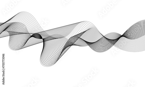 Abstract white and grey background with technology business wave lines. Abstract background with wave curve lines. Frequency sound wave line and technology concept background.