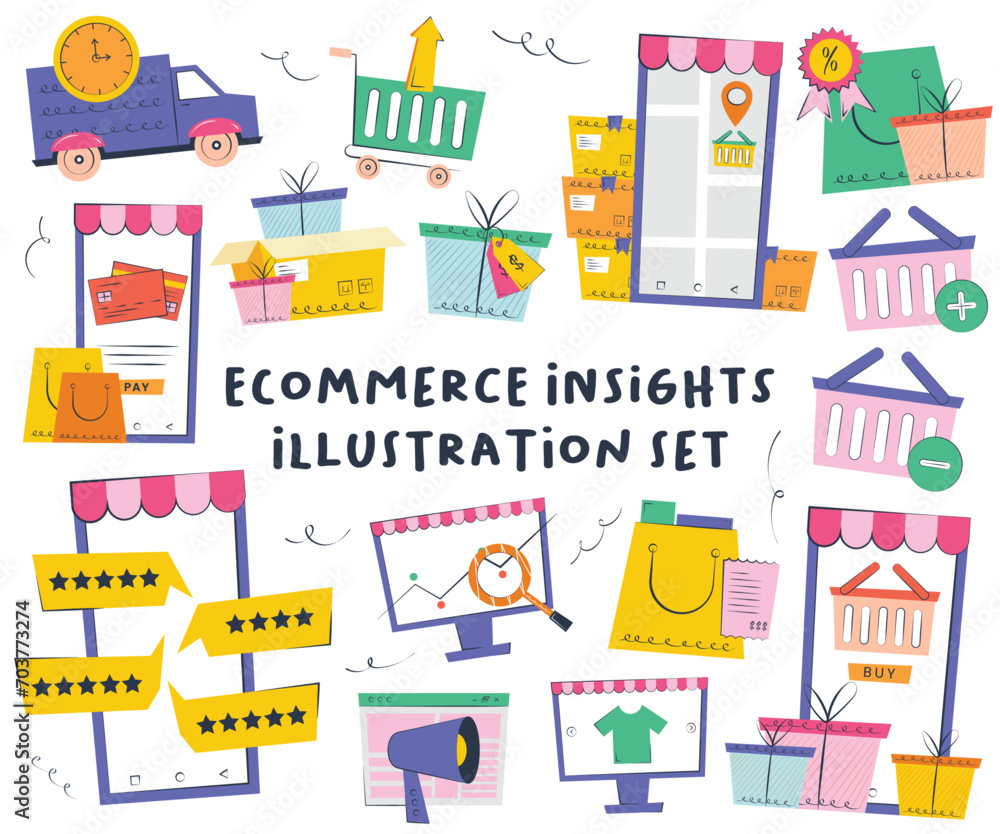 Ecommerce Concept Illustration Set Ecommerce Concept Illustration Set
