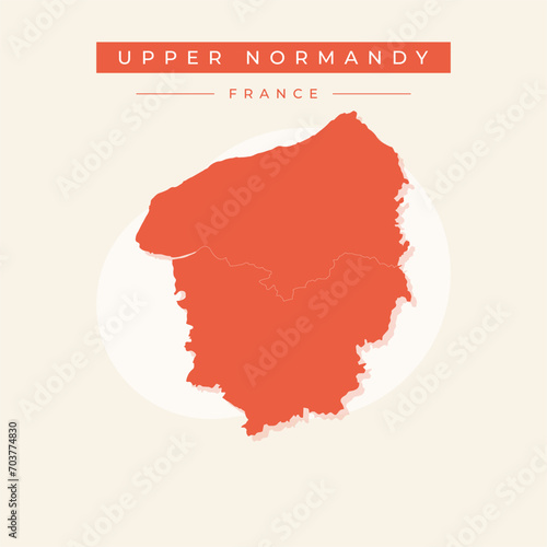 Vector illustration vector of Upper Normandy map France