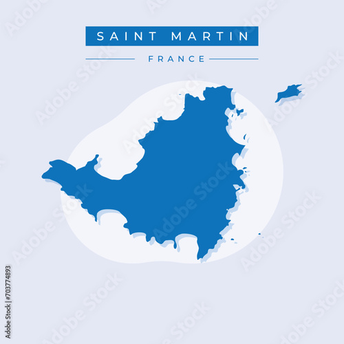 Canvas Print Vector illustration vector of Saint Martin map France