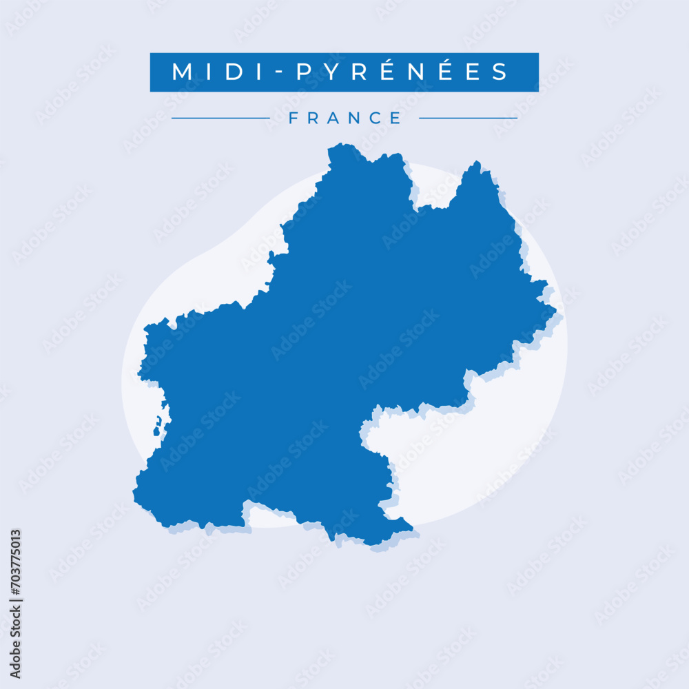 Vector illustration vector of Midi-Pyrénées map France