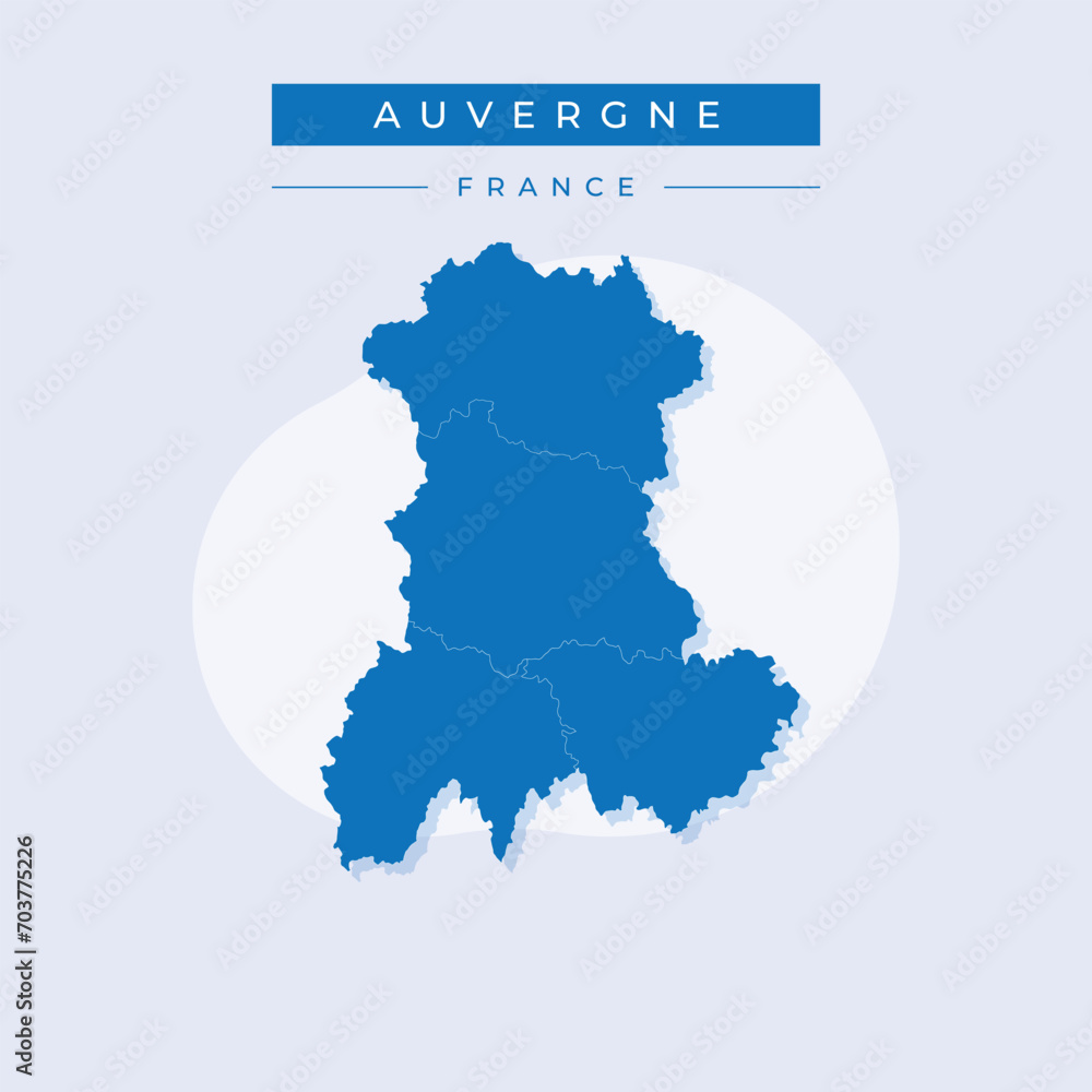 Vector illustration vector of Auvergne map France