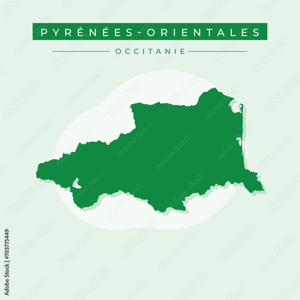 Vector illustration vector of Pyrénées-Orientales map France