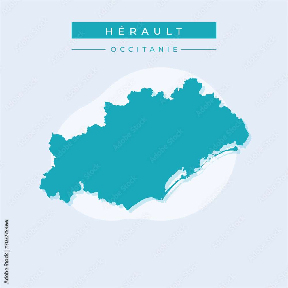 Vector illustration vector of Hérault map France