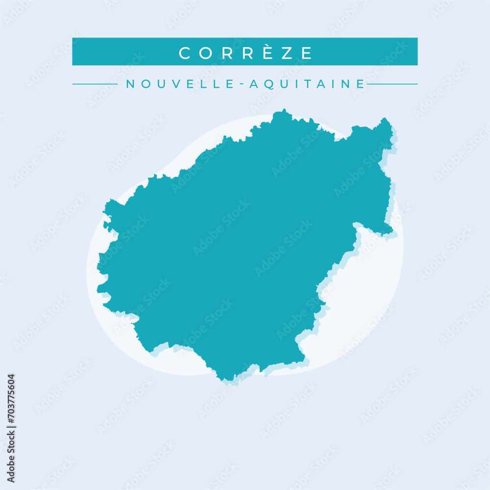 Vector illustration vector of Corrèze map France