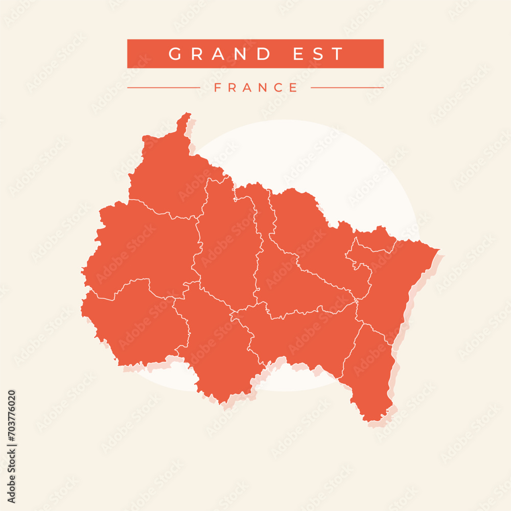 Obraz premium Vector illustration vector of Grand Est map France