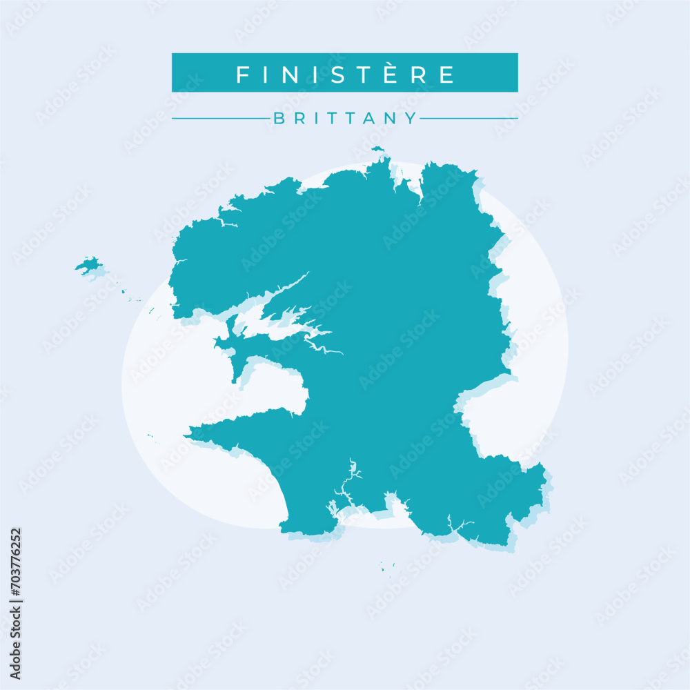 Vector illustration vector of Finistere map France