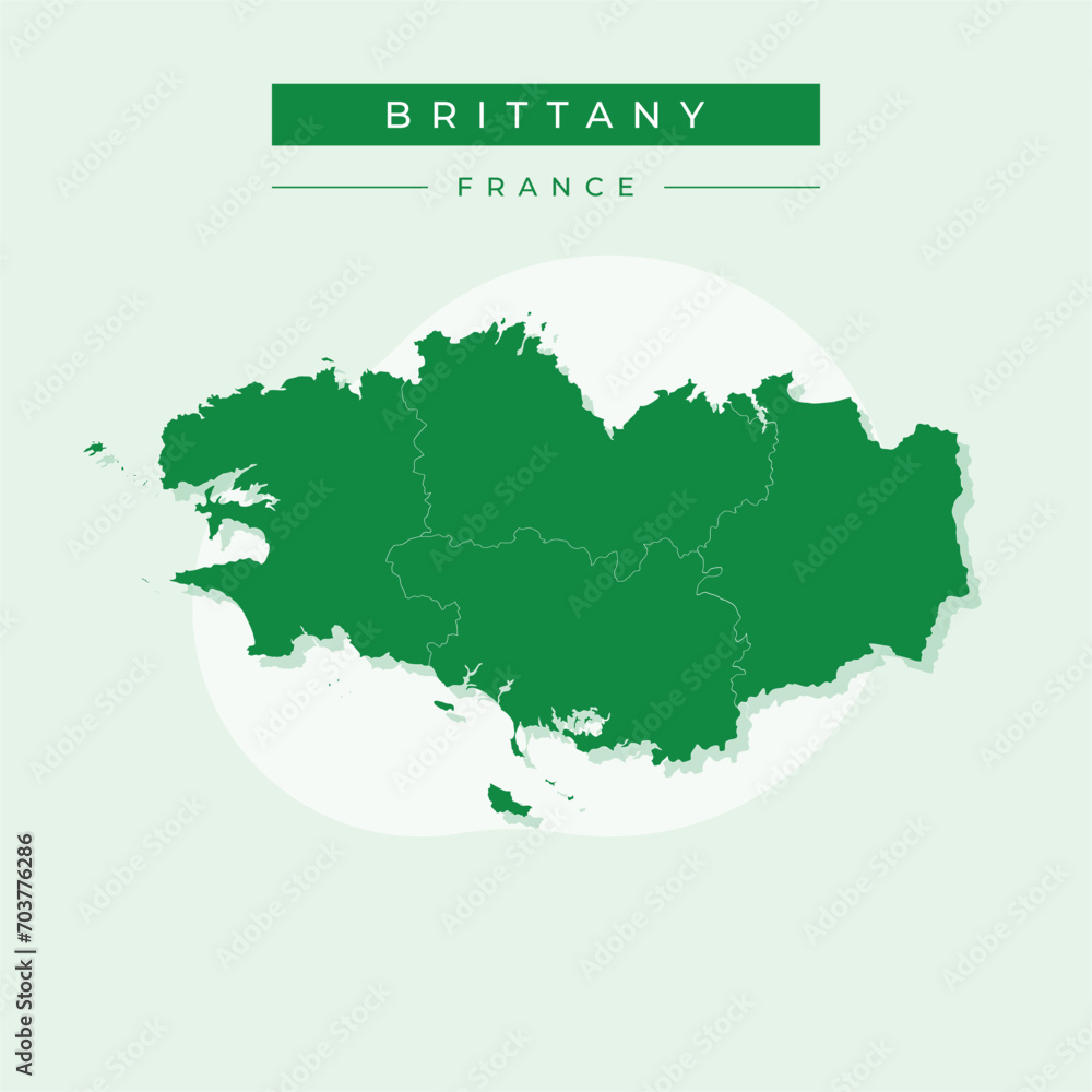 Vector illustration vector of Brittany map France