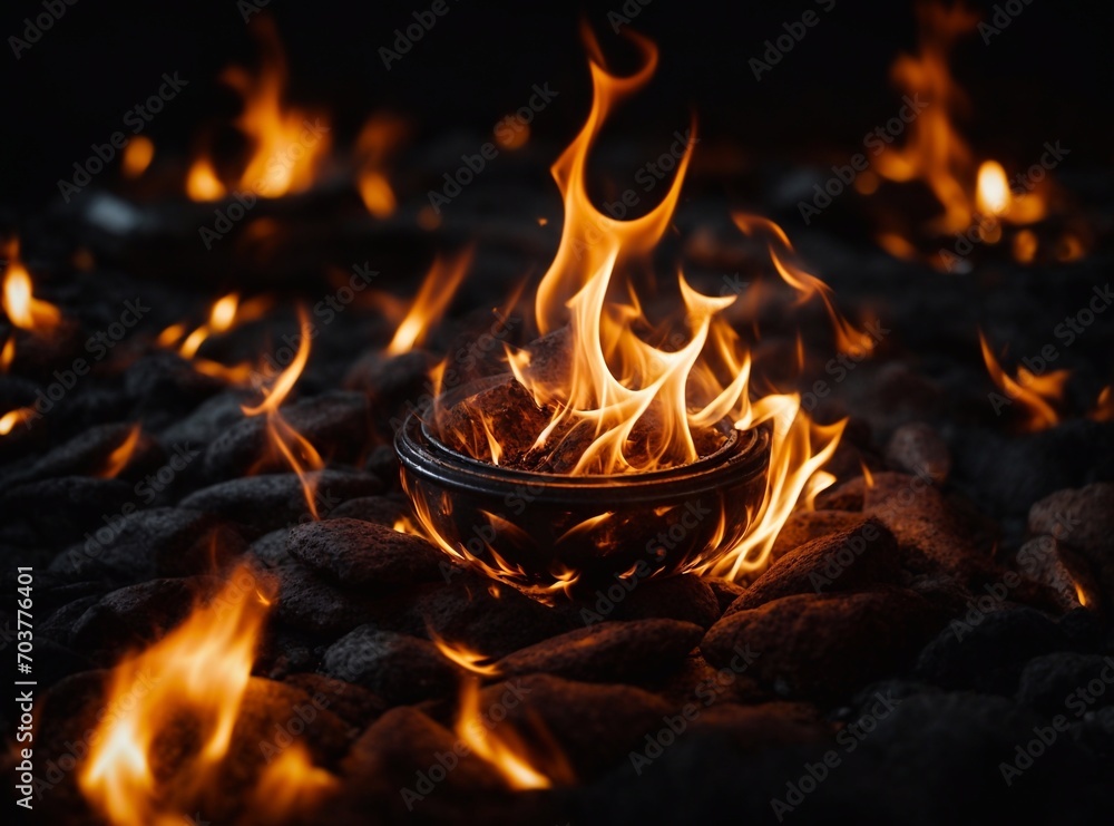 Fototapeta premium fire in the fireplace