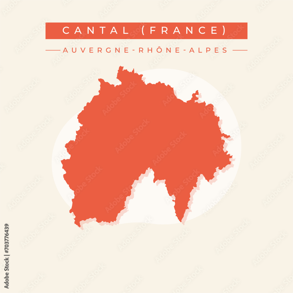 Vector illustration vector of Cantal (France) map France Vector illustration vector of Cantal (France) map France