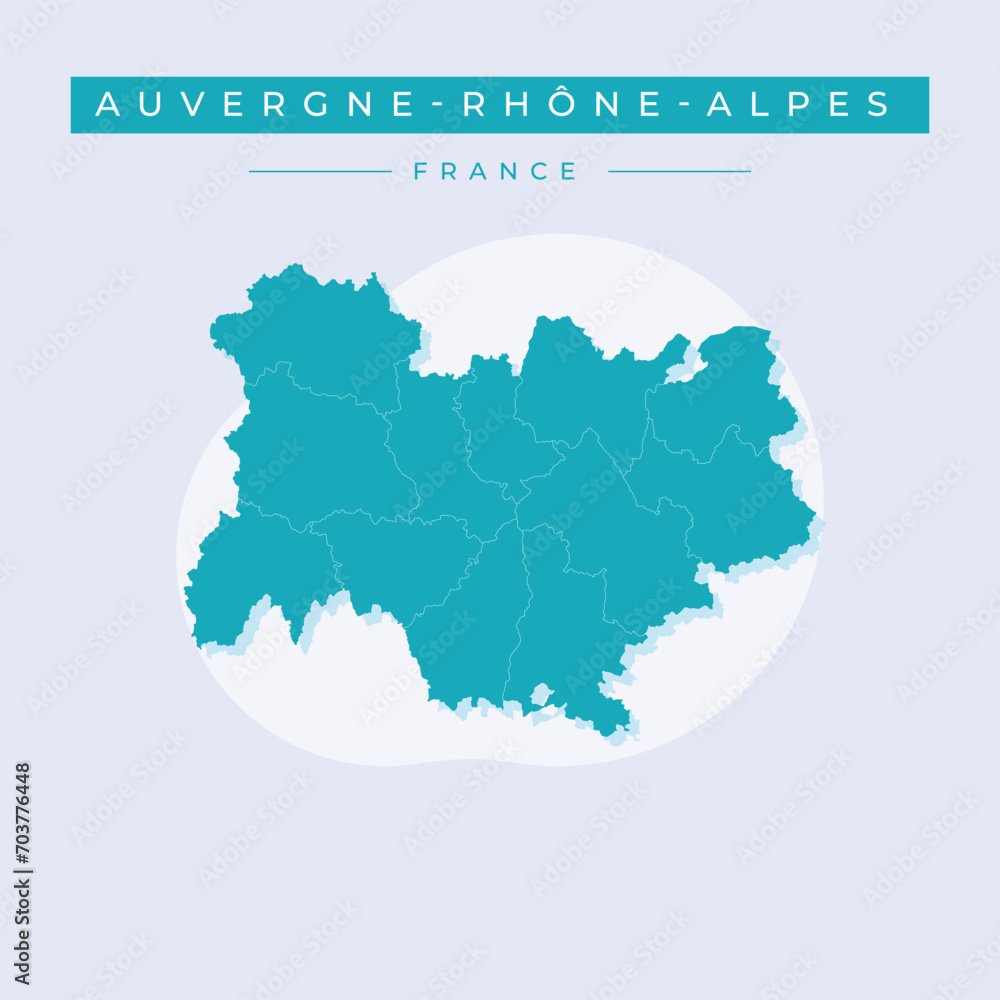 Vector illustration vector of Auvergne-Rhone-Alpes map France