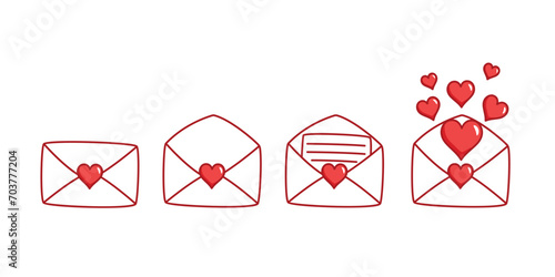 envelope design with heart stamp set