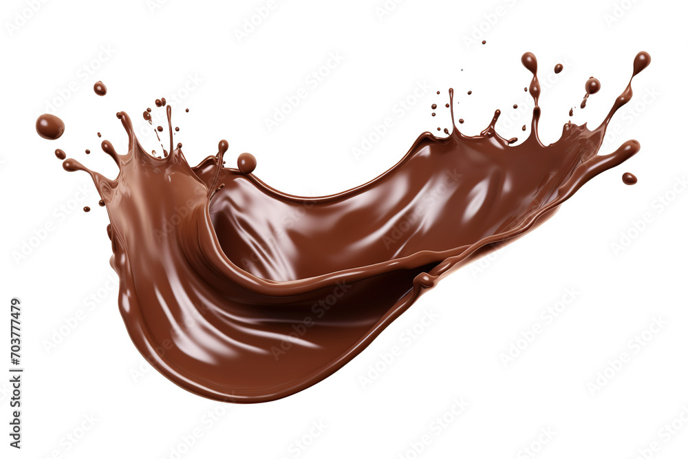 Chocolate splash Isolated on transparent background Chocolate splash Isolated on transparent background