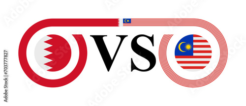 concept between bahrain vs malaysia. vector illustration isolated on white background
