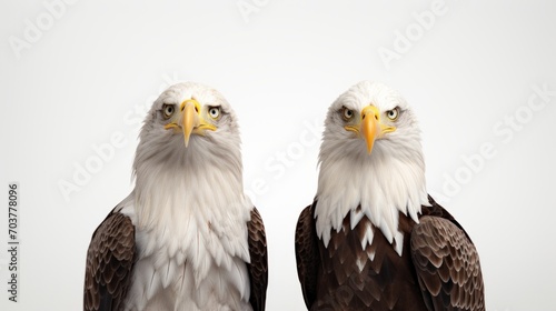 Generative AI Regal bald eagles side by side.